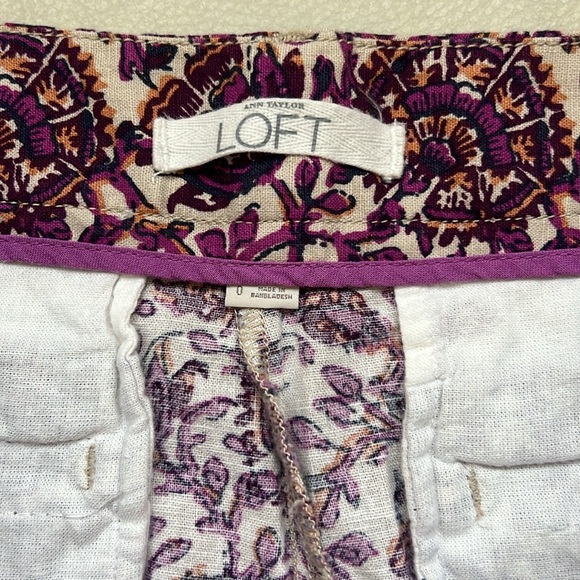 LOFT shorts- size 0, cute linen print - Picture 4 of 4